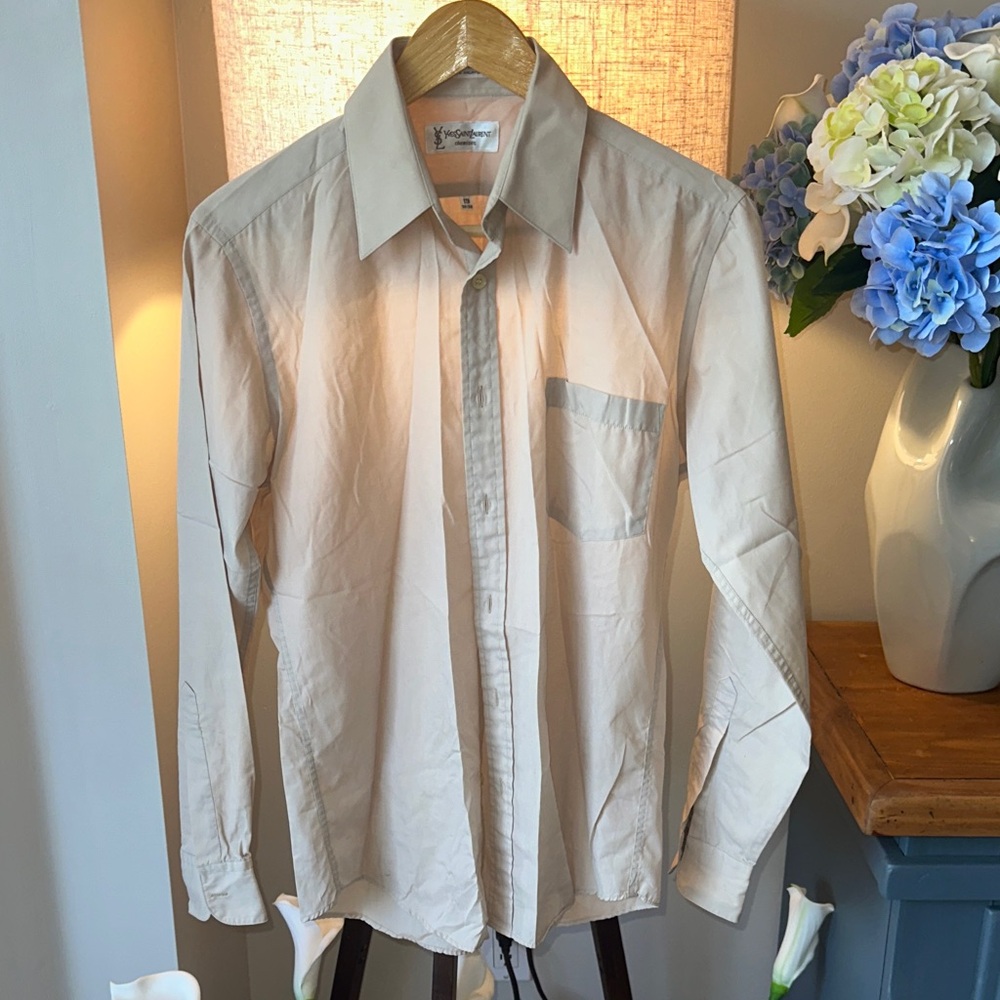 Yves Saint Laurent Cream Button-Up Shirt